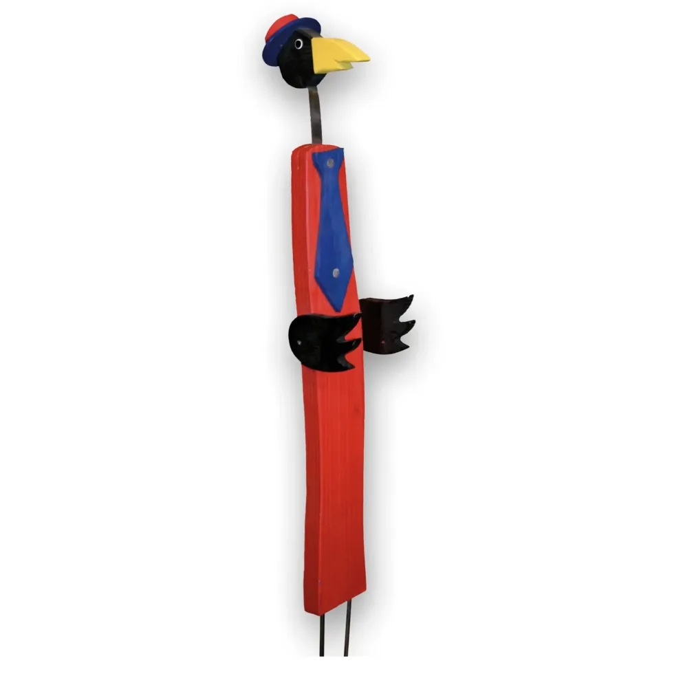 Gartenstecker PAUL Vogelvilla Höhe 60 cm rot