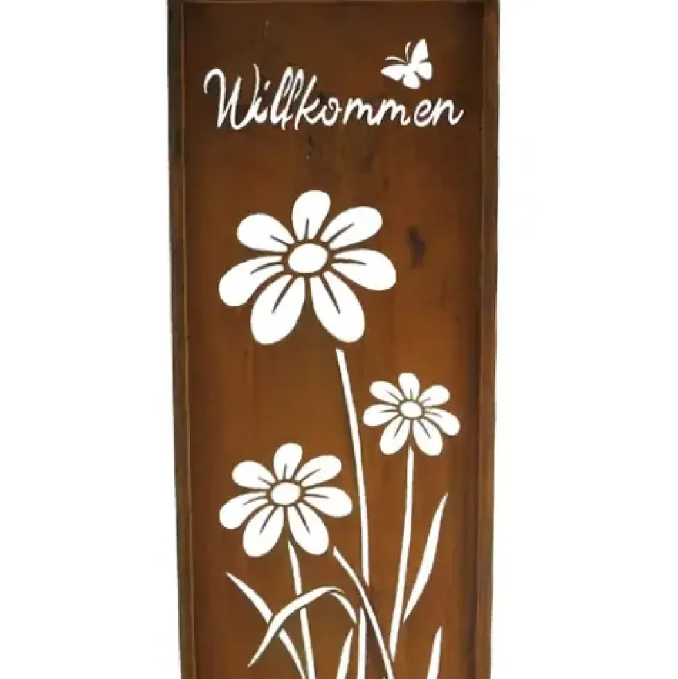 Gartenstecker Rost BLUMEN H 83 cm