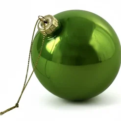 Glänzende Glas-Weihnachtskugel Pearly in Apfelgrün – 6er-Set