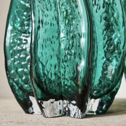 Grüne Vase Karambola Glas Werner Voß