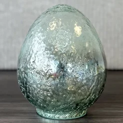 Großes Osterei Deko Glasei türkis Clayre & Eef Höhe 19 cm
