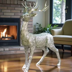 Hirsch Deko Figur silber Raffael H 130 | 81 | 56 cm