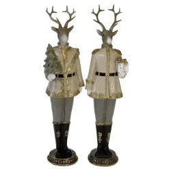 Hirsch Weihnachtsdeko Werner Voß 2er Set HUBERTUS und FRANZISKUS H 39 cm