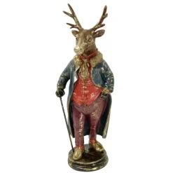 Hirsch Werner Voß August mit Gehstock Höhe 65 cm
