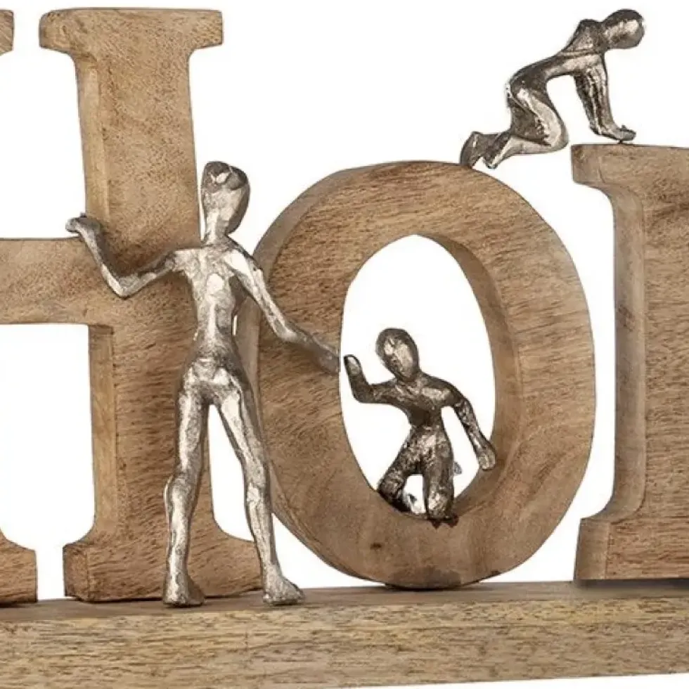 Holzskulptur Schriftzug HOME Breite 58 cm