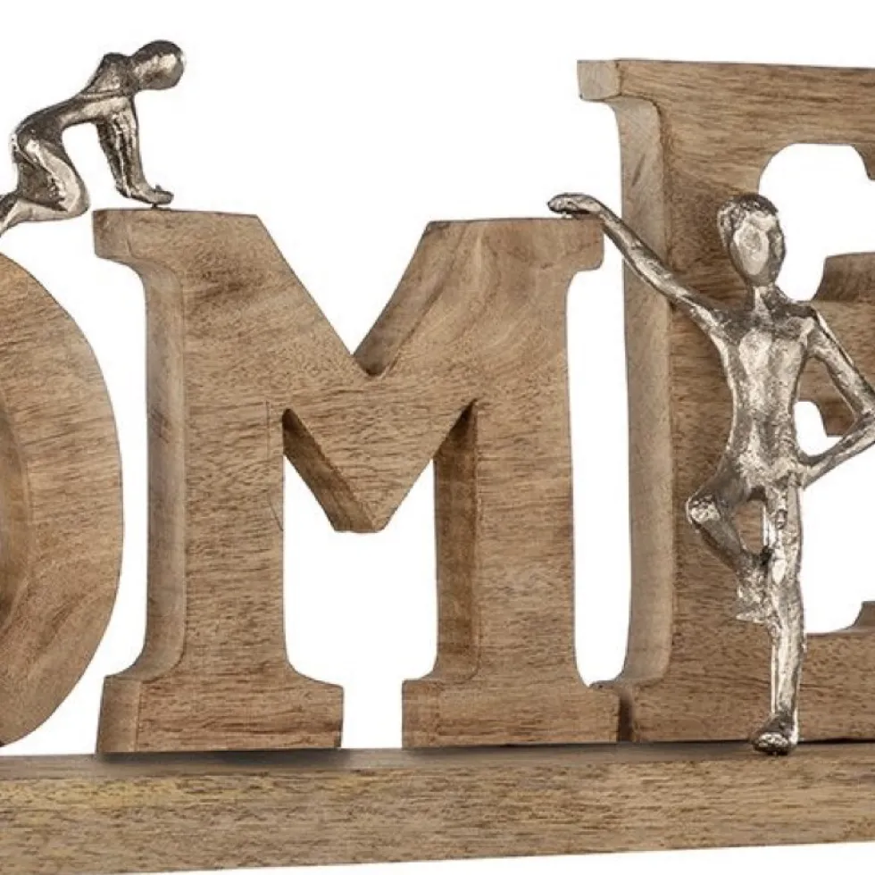 Holzskulptur Schriftzug HOME Breite 58 cm