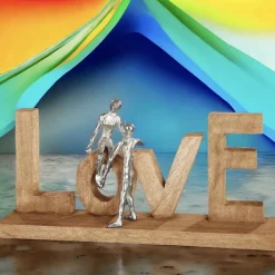 Holzskulptur Schriftzug Love Breite 50 cm