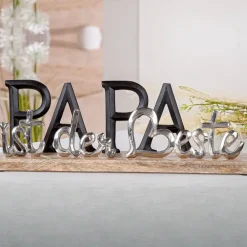 Holzskulptur Schriftzug PAPA Breite 38 cm