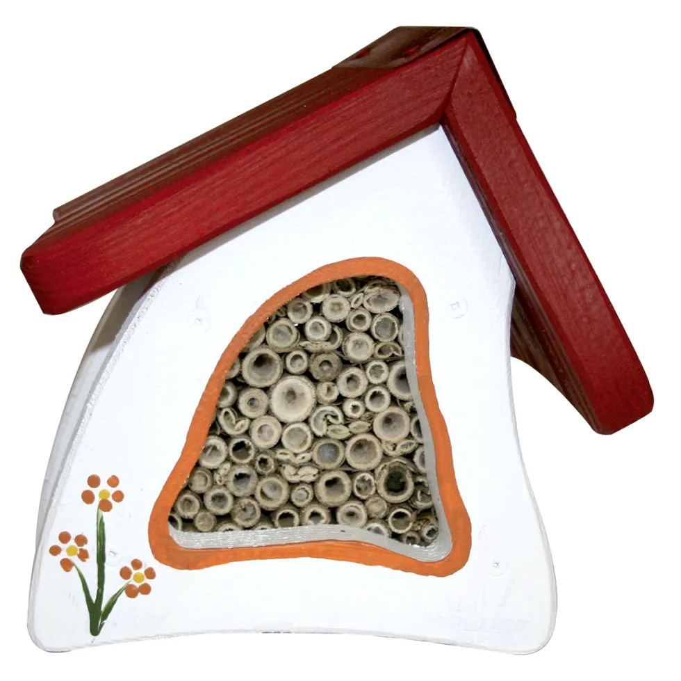 Insektenhotel Insektenstübchen weiß Vogelvilla Höhe 17 cm