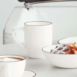 Kaffeebecher mit Henkel ASA weiß à table ligne noire 350 ml