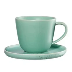 Kaffeetasse mit Untertasse ASA Porzellan grün COPPA MINTO 250 ml