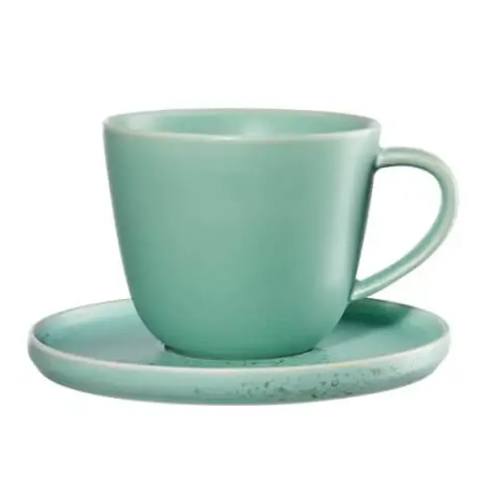 Kaffeetasse mit Untertasse ASA Porzellan grün COPPA MINTO 250 ml