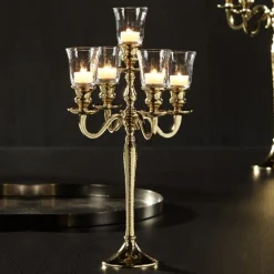 Kaheku Kerzenständer gold 5-armig Lusso Höhe 60 cm