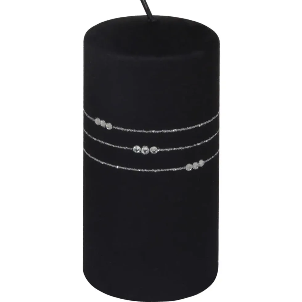 Kaheku Kerzen Stumpenkerzen 4er-Set Kolia schwarz 14×7 cm