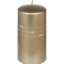 Kaheku Kerzen Stumpenkerzen 4er-Set Kolia gold 14×7 cm