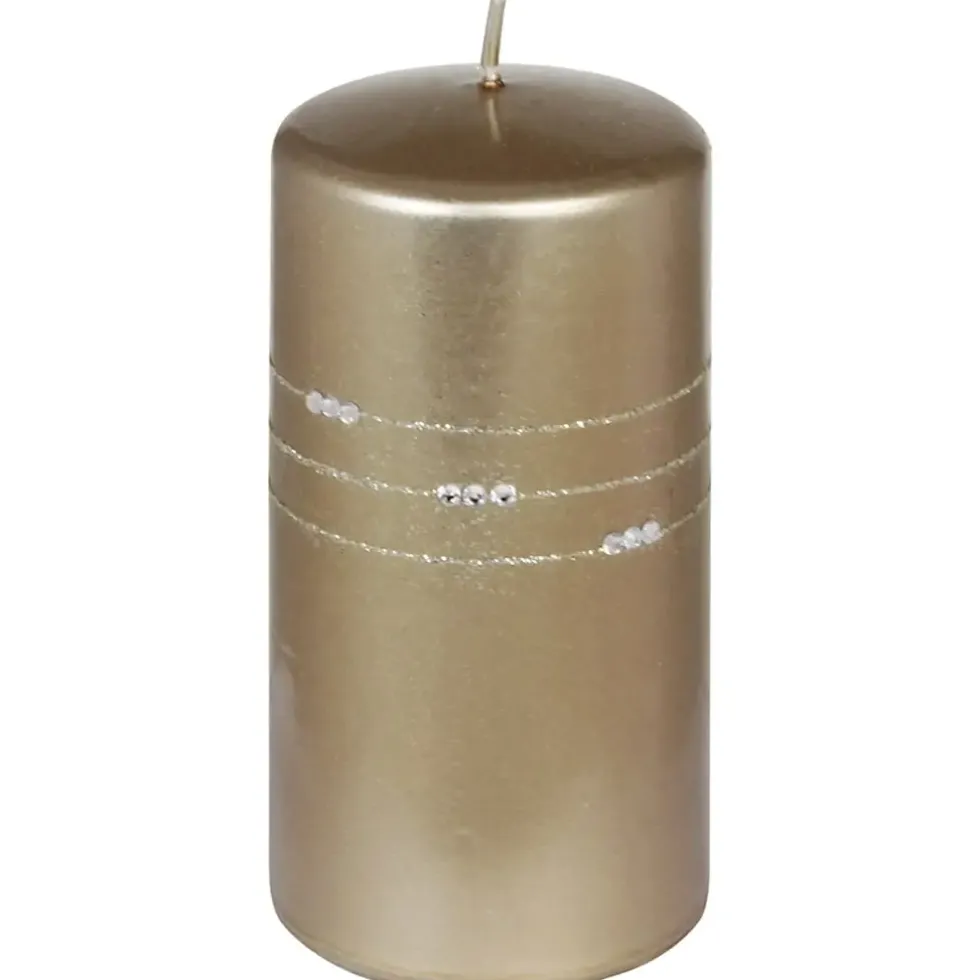 Kaheku Kerzen Stumpenkerzen 4er-Set Kolia gold 14×7 cm