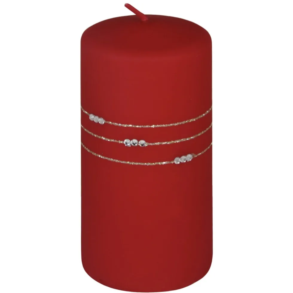 Kaheku Kerzen Stumpenkerzen 4er-Set Kolia rot 17×7 cm