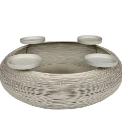 Kaheku Metall Adventskranz Fia Beige | Ø 40 cm | Moderner Kerzenhalter Schlammfarben