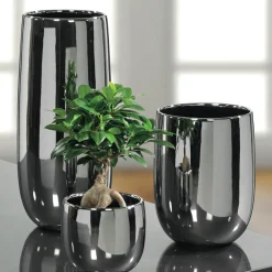 Kaheku Vase silber Cabona hochglänzend