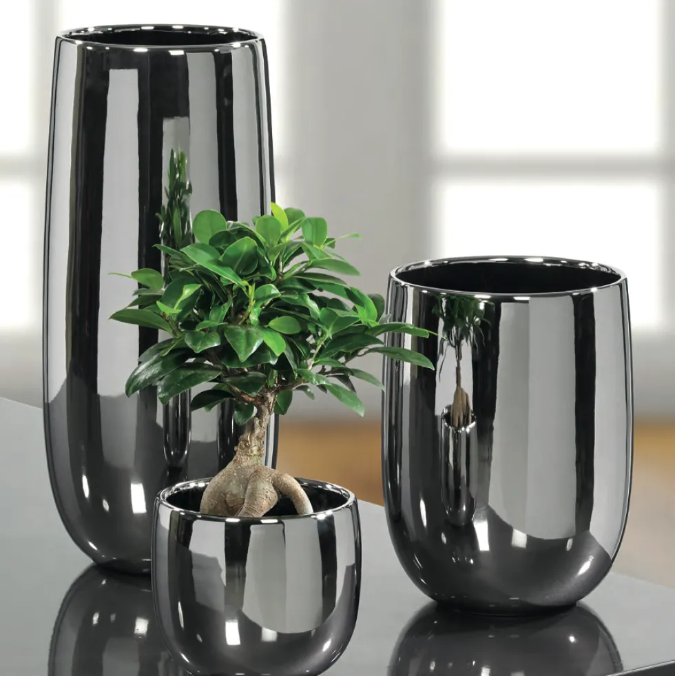 Kaheku Vase silber Cabona hochglänzend