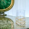 Kaheku Windlicht Glas Crowne gold