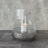 Kaheku Windlicht Glas Golf silber