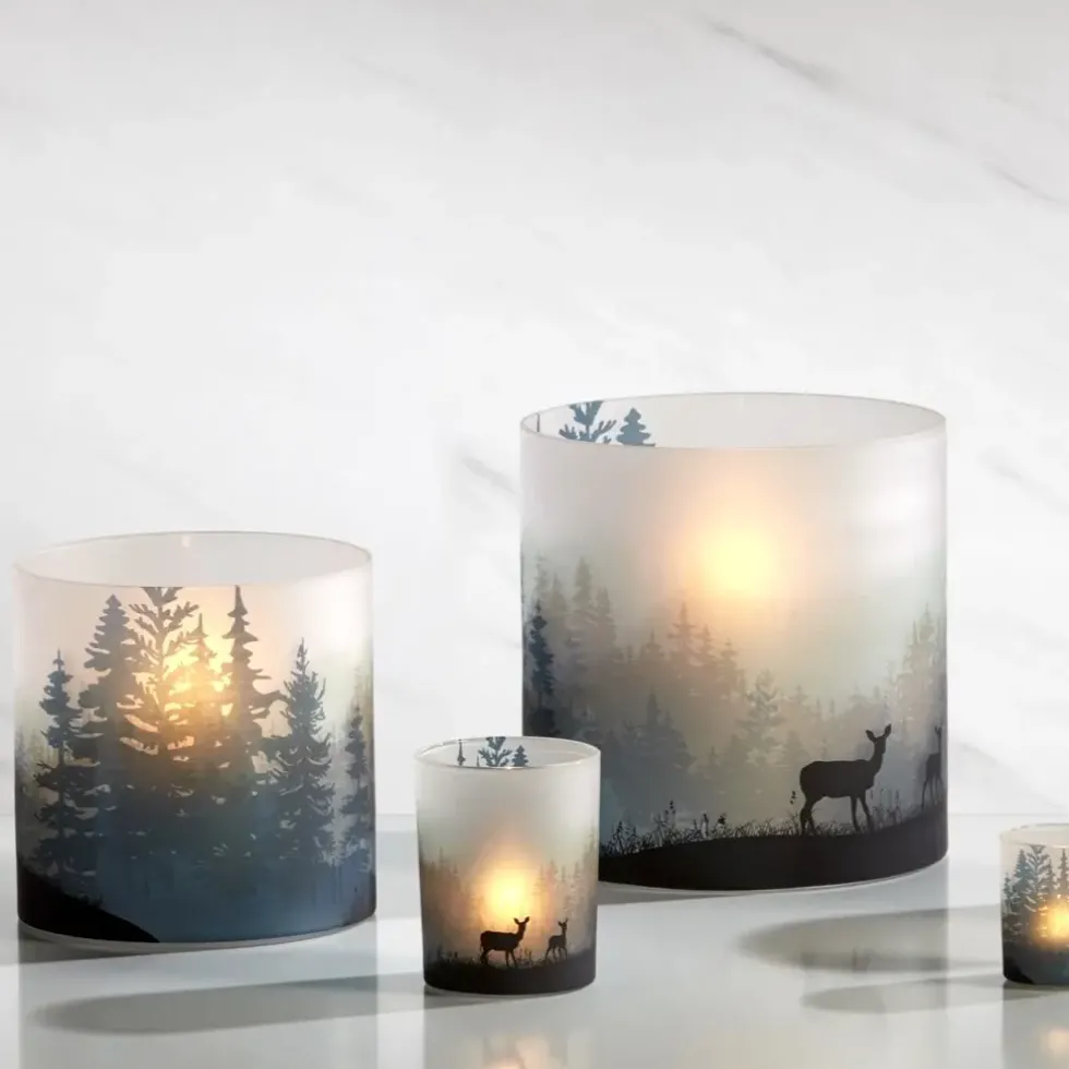 Kaheku Windlicht Glas satiniert Rinaldi Wald