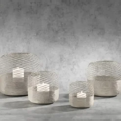 Kaheku Windlicht groß Fia beige