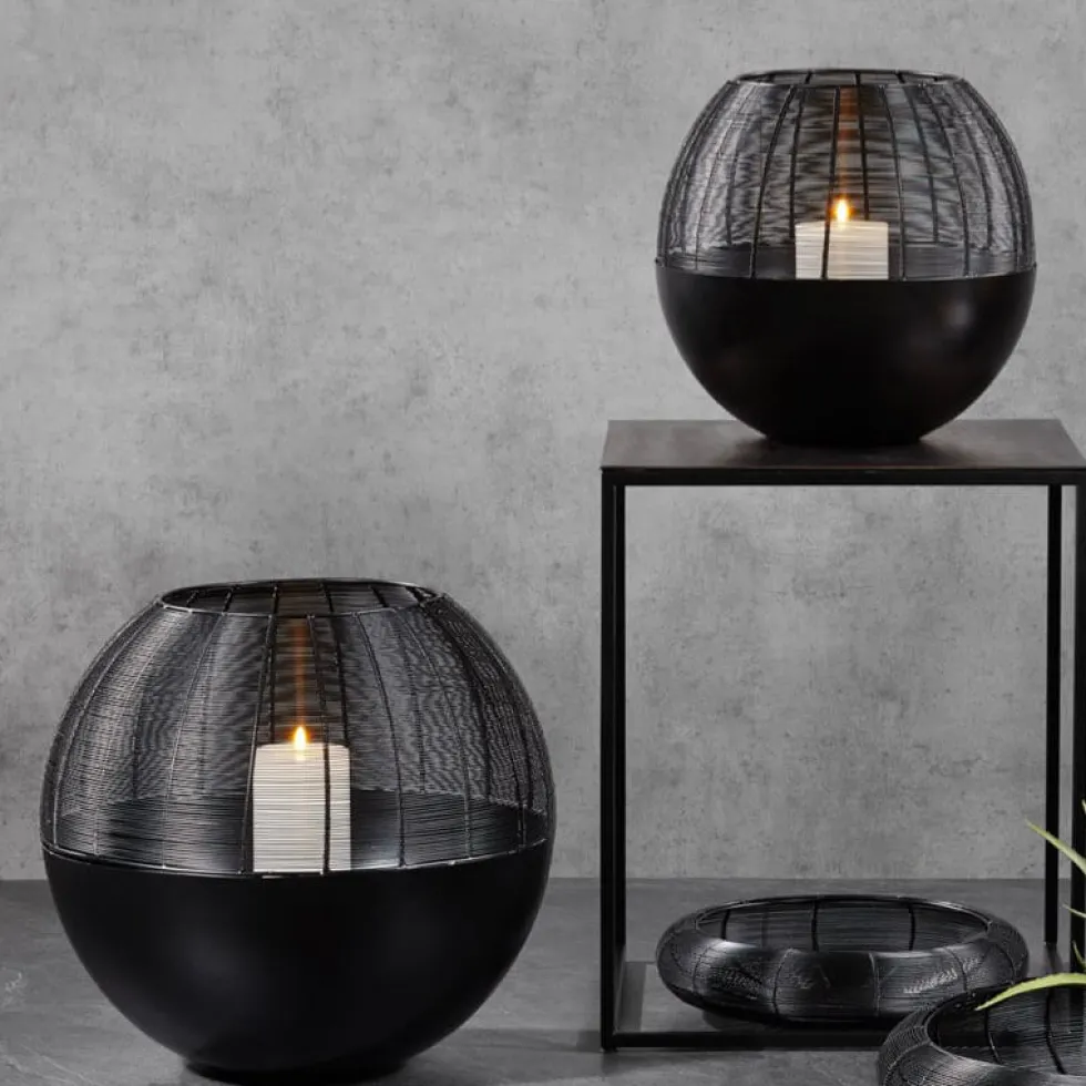 Kaheku Windlicht schwarz Metall Arya