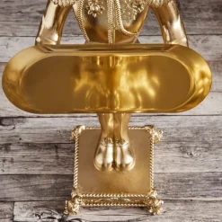 Kartenhalter Hirsch mit Schale gold Höhe 56 cm