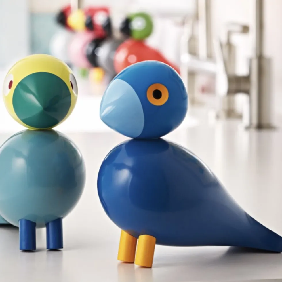 Kay Bojesen Singvogel Kay blau Höhe 15 cm