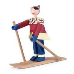 Kay Bojesen Skiläuferin Datti rot Höhe 15 cm