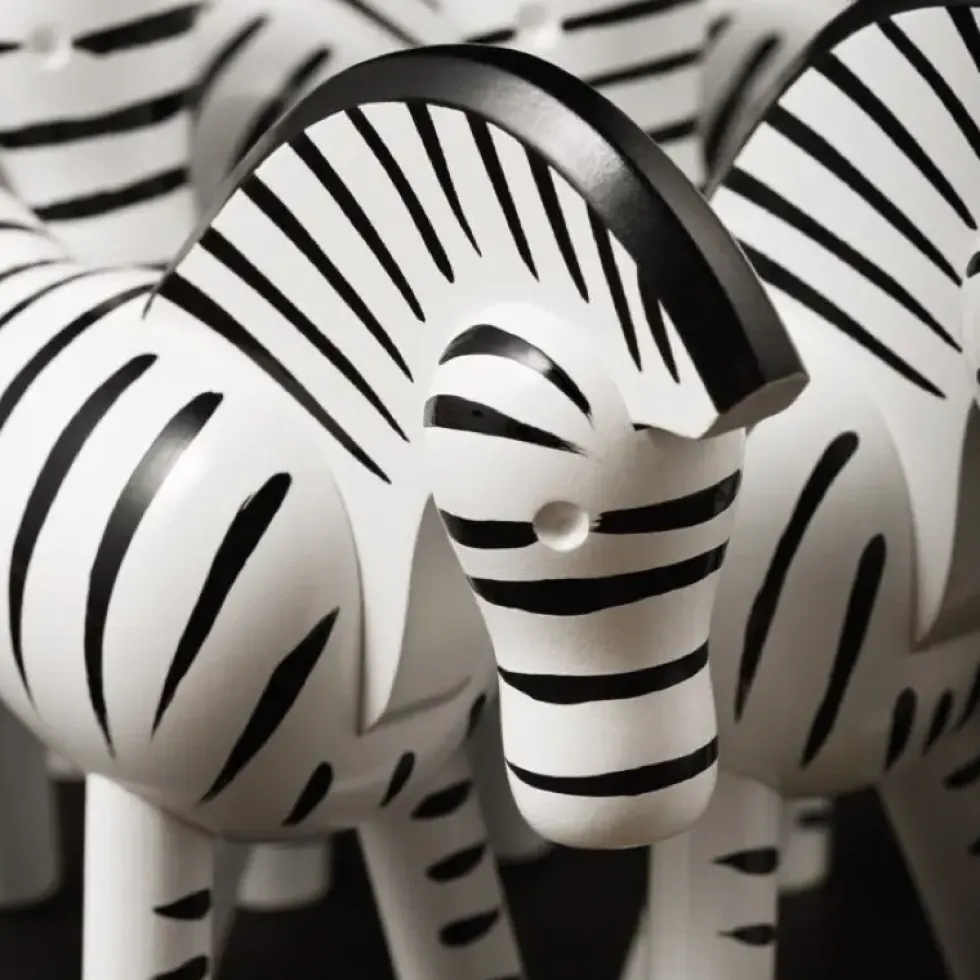 Kay Bojesen Zebra schwarz weiß Höhe 14 cm