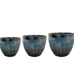 Keramik Blumentopf blau Dyon 3er Set