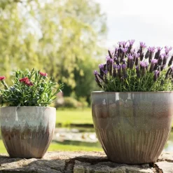 Keramik Blumentopf purple Dyon 3er Set