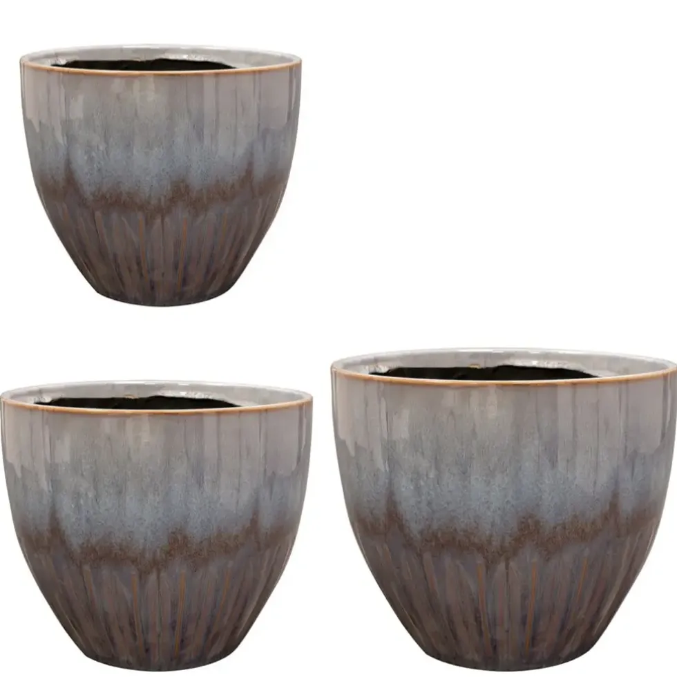 Keramik Blumentopf purple Dyon 3er Set