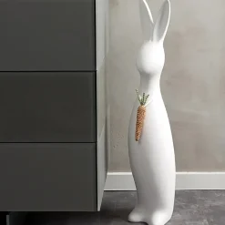 Keramik Deko Osterhase groß Blinky weiß matt