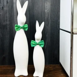 Keramik Deko Osterhase weiß mit Fliege Grand Bowie