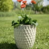 Keramik Pflanzkübel outdoor Chase beige 3er Set