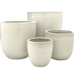 Keramik Pflanzkübel weiß 4er Set