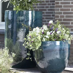 Keramik Pflanzkübel XXL outdoor Pure blau