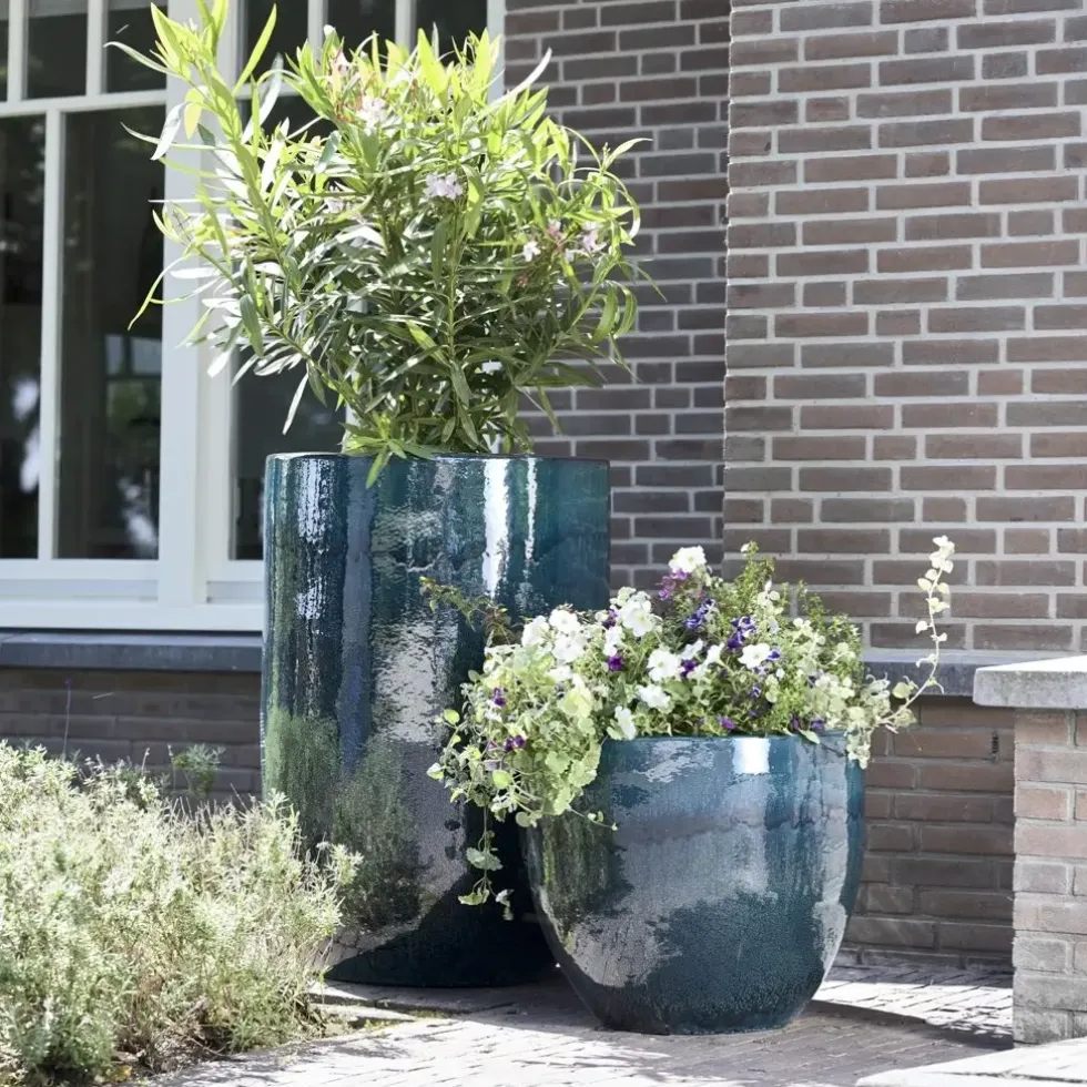 Keramik Pflanzkübel XXL outdoor Pure blau
