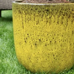 Keramik Pflanzkübel XXL outdoor Rob gelb 4er Set