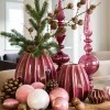 Keramik Vase rot Pleats Gift Company Ø 15 cm