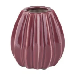 Keramik Vase rot Pleats Gift Company Ø 15 cm