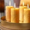 Kerze 4er Set Rustic Stumpe Tino senf 11×6 cm