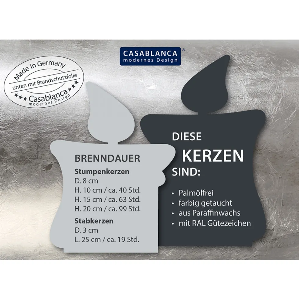 Kerze 2er Set Stumpenkerze schwarz 15×8 cm