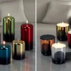 Kerze grün schwarz 2er Set Cylinderkerze Cellini Höhe 10 cm