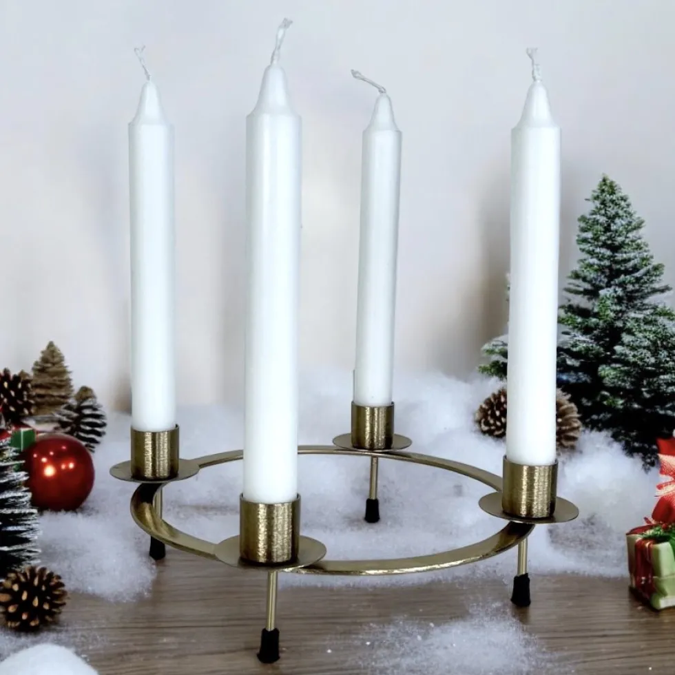 Kerzenhalter Adventskranz Aurum gold
