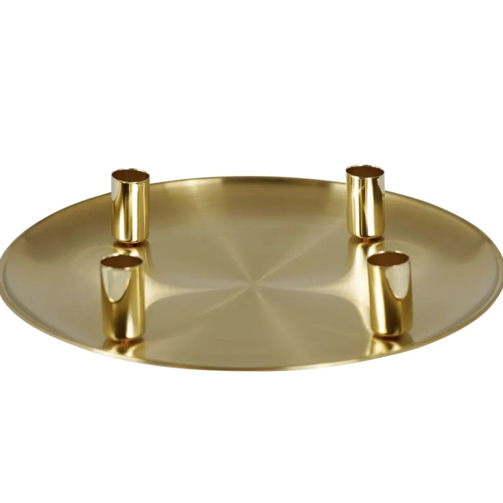 Kerzenhalter Adventskranz gold Sago 30 cm